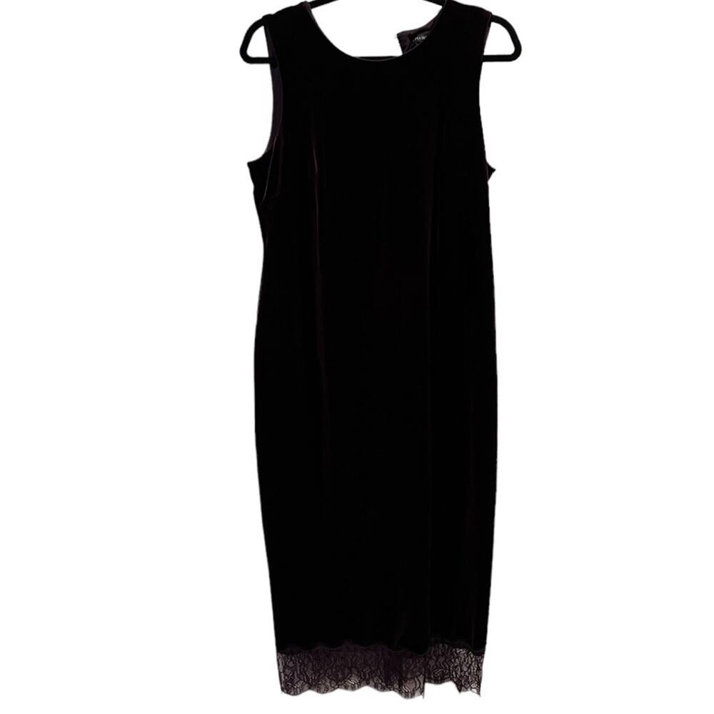 A Pea In The Pod Velvet Lace Hem Maternity Mini Dress Plum L